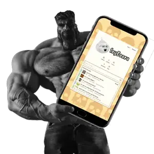 gigachad, markiplier soyjak, soyak, the soybooru logo, skeletonjak, 'ru, beard, buff, cellphone, cellphono