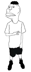 meximutt, brazilmutt, unbotheredbrazilmutt, unbotheredmeximutt, 1soyjak, adams apple, arm, black eyes, black hair, black pants