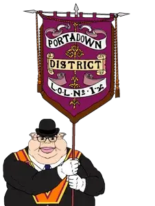 brandon, branigger, 1soyjak, bald, black eyes, bowler hat, closed mouth, clothes, drumcree, fat