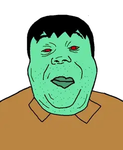 squidward tentacles, alicia, hunky twink sex machine, hunky twink sex machine, 1soyjak, black hair, chin, closed mouth, double chin, fat