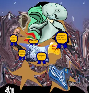 squidward tentacles, alicia, hunky twink sex machine, hunky twink sex machine, slopjak, slopjak soyjaks, 1soyjak, award, awards, blue skin