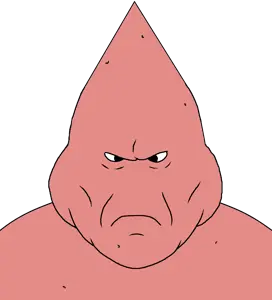 patrick star, disgusting trevorcreature, disgusting patrickcreature, 1soyjak, angry, bald, black eyes, closed mouth, fat, front view