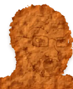 soyak, 1soyjak, bald, black eyes, deep fried, eyebrows, forehead lines, glasses, looking to the right, open eyes
