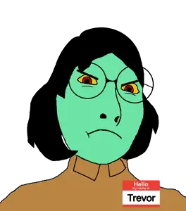 squidward tentacles, cobson, female cobson, femjak, foidjaks, 1soyjak, angry, black hair, blue skin, female