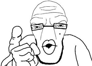 cephalopod soyjak, nojak, soyjak neo, fusionjaks, 2soyjaks, angry, bald, fat, front view, half closed eyes