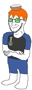 nate higgers, soyak, soyak (smug), natejak, 1 year on bald men with glasses website, 1soyjak, award, badge, black eyes, blue shirt