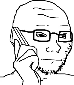 soyak, 1soyjak, bald, big nose, black eyes, bored, closed mouth, eyebrows, glasses, hand