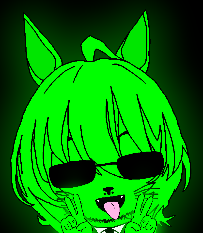 agnes tachyon, honse, glowie, 1soyjak, animal, anime, black background, black glasses, cute, ear