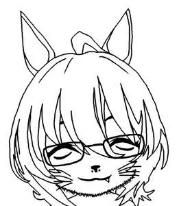 agnes tachyon, honse, doctos, 1soyjak, animal, anime, cat nose, closed eyes, closed mouth, cute