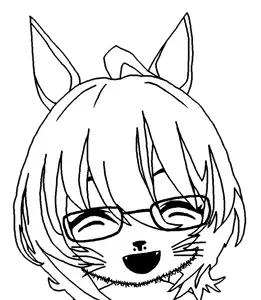 agnes tachyon, honse, doctos, 1soyjak, animal, anime, cat nose, closed eyes, cute, ear