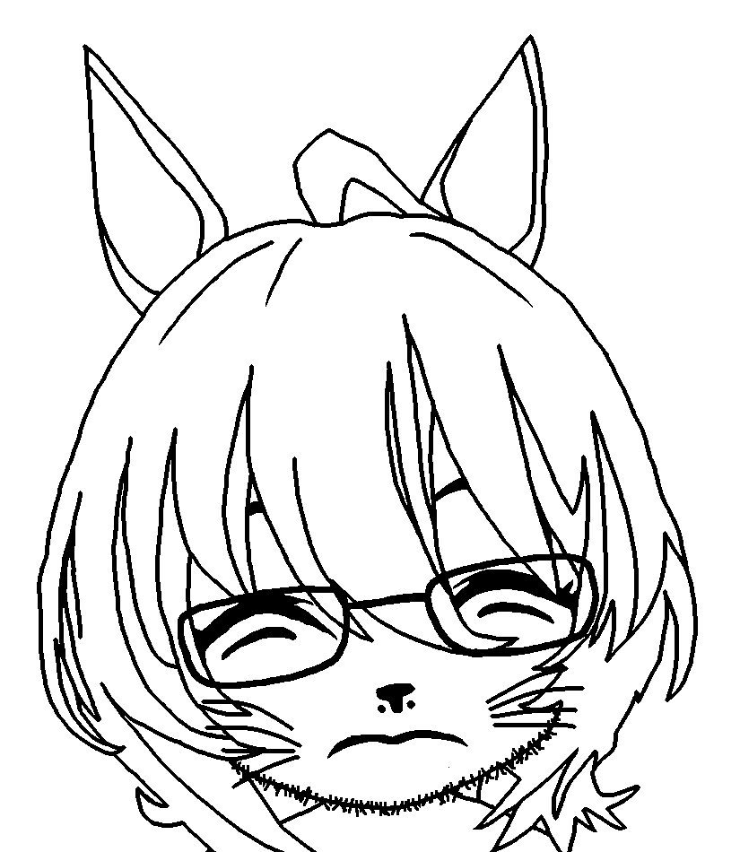 agnes tachyon, honse, doctos, 1soyjak, animal, anime, cat nose, closed eyes, closed mouth, cute