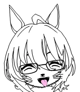 agnes tachyon, honse, doctos, 1soyjak, animal, anime, cat nose, closed eyes, cute, ear