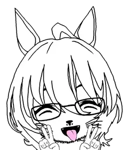 agnes tachyon, honse, doctos, 1soyjak, animal, anime, cat nose, closed eyes, cute, ear