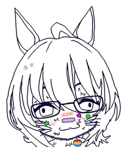 agnes tachyon, honse, zillyjak, 1soyjak, animal, anime, bandage, bandages, circle, closed mouth