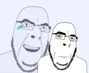 cobson, alternate, closed mouth, crying, get, glasses, laughing, neutral, soyjak, stubble