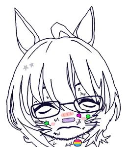 agnes tachyon, honse, zillyjak, 1soyjak, animal, anime, bandage, bandages, circle, closed eyes