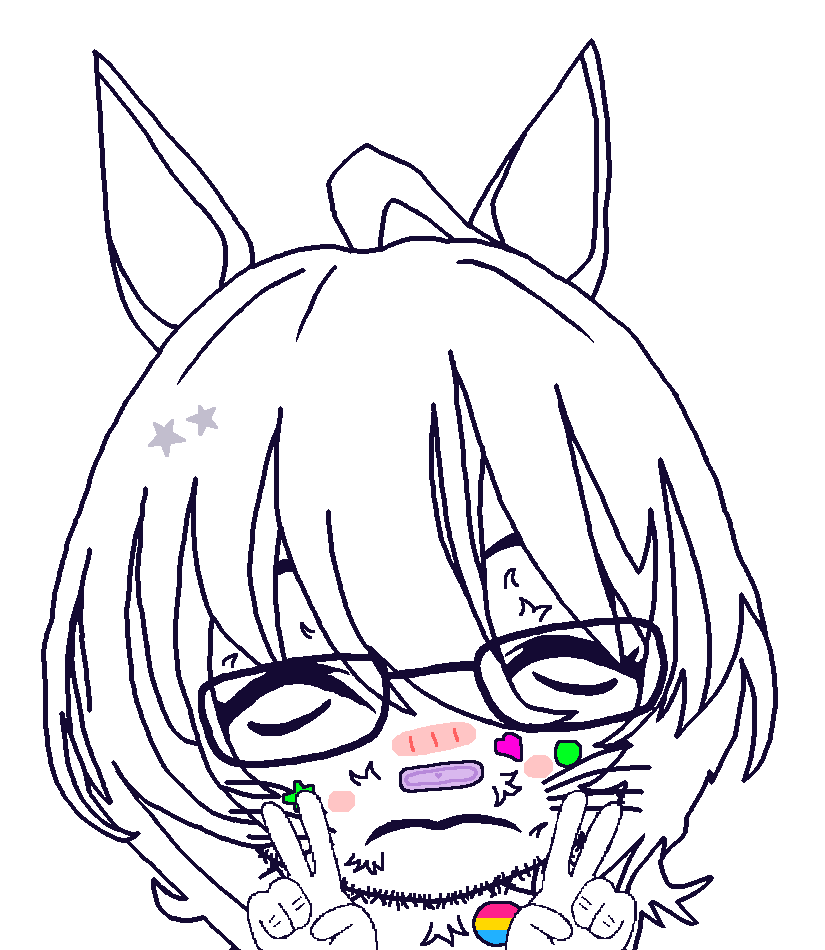 agnes tachyon, honse, zillyjak, 1soyjak, animal, anime, bandage, bandages, circle, closed eyes