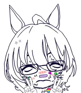 agnes tachyon, honse, zillyjak, 1soyjak, animal, anime, bandage, bandages, circle, closed eyes