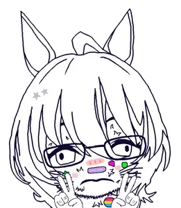 agnes tachyon, honse, zillyjak, 1soyjak, animal, anime, bandage, bandages, circle, closed mouth