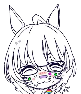 agnes tachyon, honse, zillyjak, 1soyjak, animal, anime, bandage, bandages, circle, closed eyes