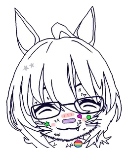 agnes tachyon, honse, zillyjak, 1soyjak, animal, anime, bandage, bandages, circle, closed eyes