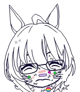 agnes tachyon, honse, zillyjak, 1soyjak, animal, anime, bandage, bandages, circle, closed eyes