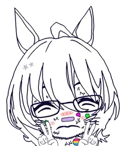 agnes tachyon, honse, zillyjak, 1soyjak, animal, anime, bandage, bandages, circle, closed eyes