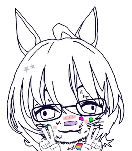 agnes tachyon, honse, zillyjak, 1soyjak, animal, anime, bandage, bandages, circle, closed mouth
