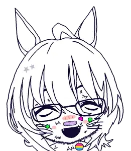 agnes tachyon, honse, zillyjak, 1soyjak, animal, anime, bandage, bandages, circle, closed eyes