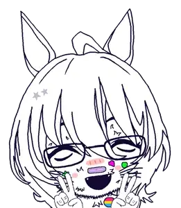 agnes tachyon, honse, zillyjak, 1soyjak, animal, anime, bandage, bandages, circle, closed eyes