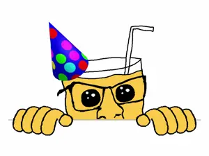 feraljak, condiment, 1soyjak, animated, animation, bald, black eyes, blinking, closed eyes, drinking straw