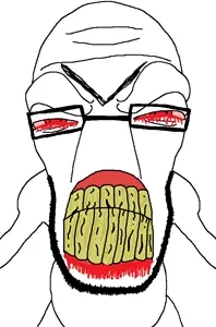 cephalopod soyjak, feraljak, feralrage, selfish little fuck, ragejaks, 1soyjak, angry, bleeding gums, blood, blood from eyes