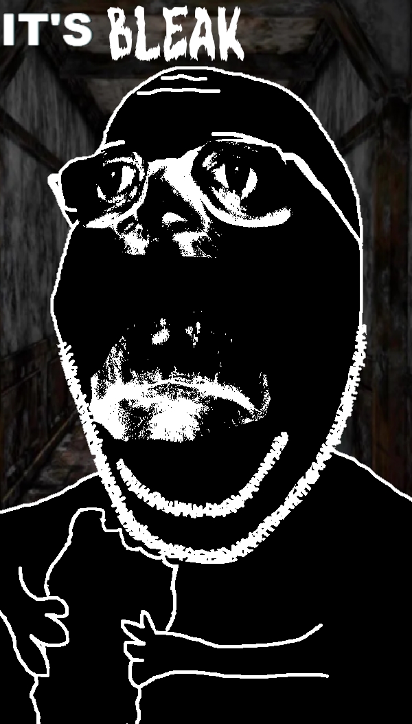 gapejak, wholesome soyjak, its food, its over, 1soyjak, anxious, bald, black eyes, closed mouth, fear