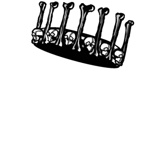 soybooru hat, bone, bones, clothes, crown, deathjak, femur, gem, gems, grayscale