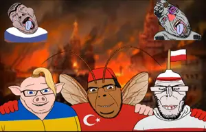 bernd, cobson, feraljak, markiplier soyjak, euromutt, vodka lover, chud troon alliance, euromutt, ai background, animal
