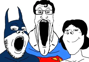 batman, superman, wonder woman, gapejak, markiplier soyjak, tony soprano soyjak, female gapejak, longplier, wholesome soyjak, femjak