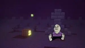 impish, impish chud, chuddified soyjaks, 1soyjak, angry, bald, big lips, black eyes, bushy eyebrows, closed mouth