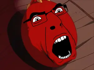 cobson, 1soyjak, anime, behelit, drawn background, glasses, no beard, nose, object, open eyes