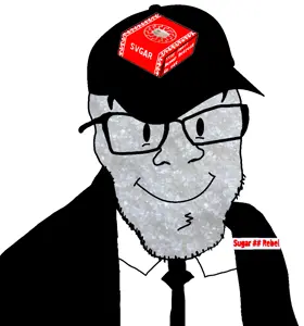 feraljak, wholesome feraljak, closed mouth, clothes, glasses, hair, hat, necktie, smile, smug