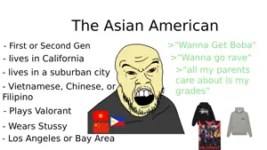 feraljak, feralgook, 1soyjak, angry, asian, bald, black hair, brown eyes, chink, gook