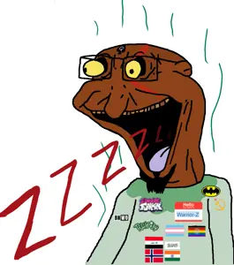 disturbingjak, slopjak, 1soyjak, almost full body, bald, bibisibvll, black eyes, brown skin, clothes, communism