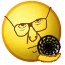 tarrantjak, nuurumoji, 1soyjak, bald, black eyes, closed mouth, full body, glasses, holding object, looking at you