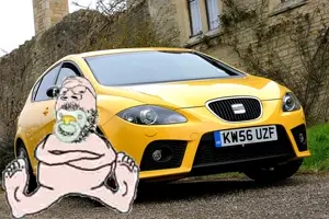 gapejak, babyjak, mustached gapejak, babyjak, 1soyjak, bald, black eyes, caca, car, chubby