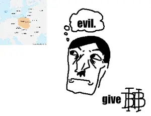 adolf hitler, boorubux, bux, cash, europe, hitler mustache, map, money, mustache, nazism