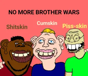 sheeeit, timmy, impish soyak ears, soykio kid, impish tyrone, 2soyjaks, bald, big lips, black eyes, black hair