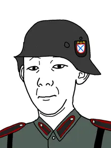 kuzjak, 1soyjak, black eyes, closed mouth, combat helmet, looking at you, military, military uniform, nazi germany, neutral