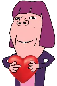 gapejak, wholesome soyjak, 1soyjak, amelia, arm, arms, closed mouth, female, hair, hands