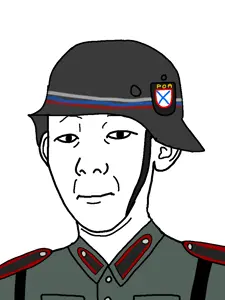 kuzjak, 1soyjak, bald, black eyes, closed mouth, clothes, collared shirt, ear, hat, helmet