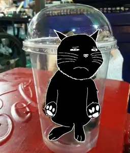 gapejak, massjak, massmeowjak, wholesome soyjak, 1soyjak, animal, black fur, black sclera, black skin, cat