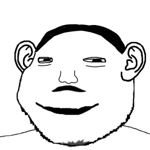 gapejak, masshomosapienjak, massjak, massmeowjak, wholesome soyjak, 1soyjak, beard, black eyes, black hair, ear